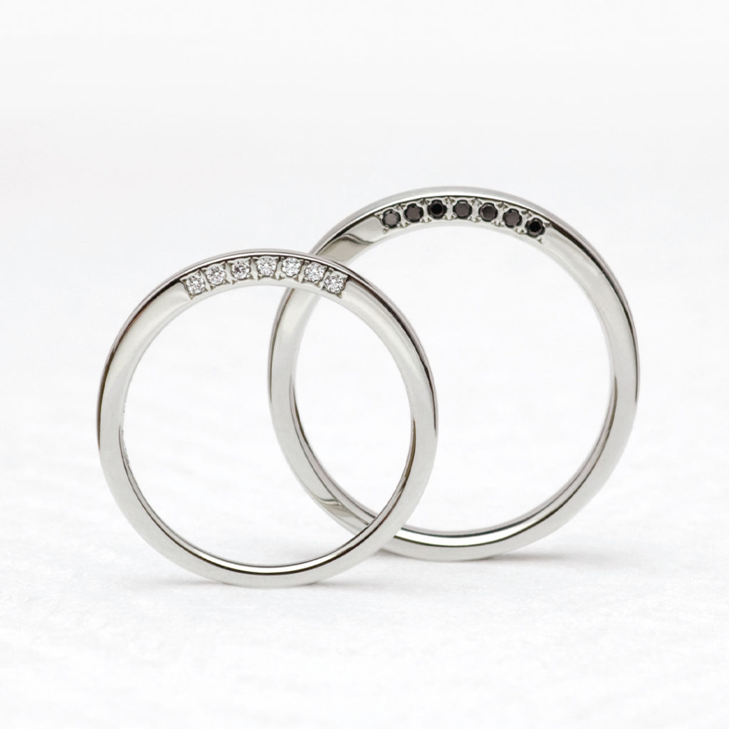 扇 結婚指輪 シンプル ストレート プラチナ