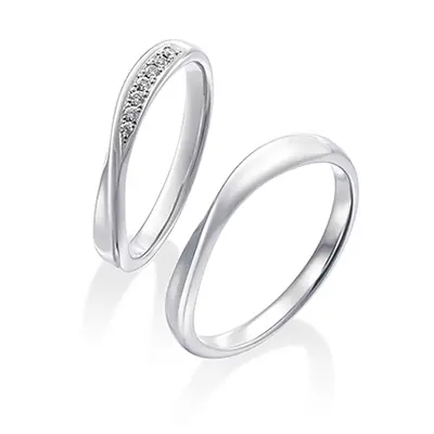 ダイヤモンド ツイスト Pt の結婚指輪 | ビジュピコ