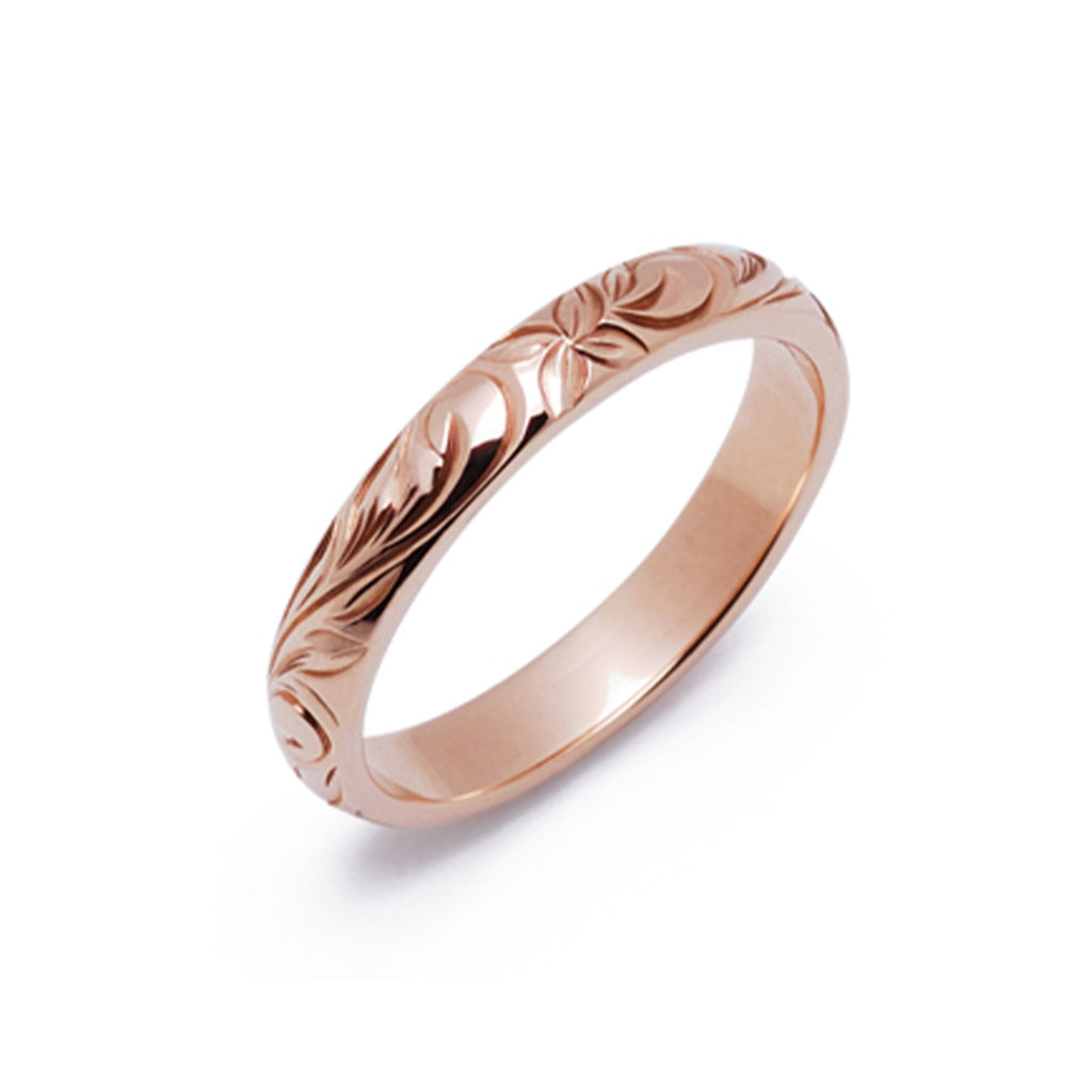 キリハ 結婚指輪 シンプル アンティーク 個性派 ストレート ピンクゴールド