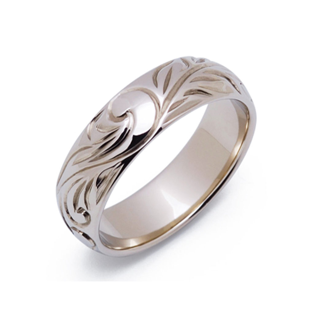 エマ 結婚指輪 シンプル アンティーク 個性派 ストレート 幅広 