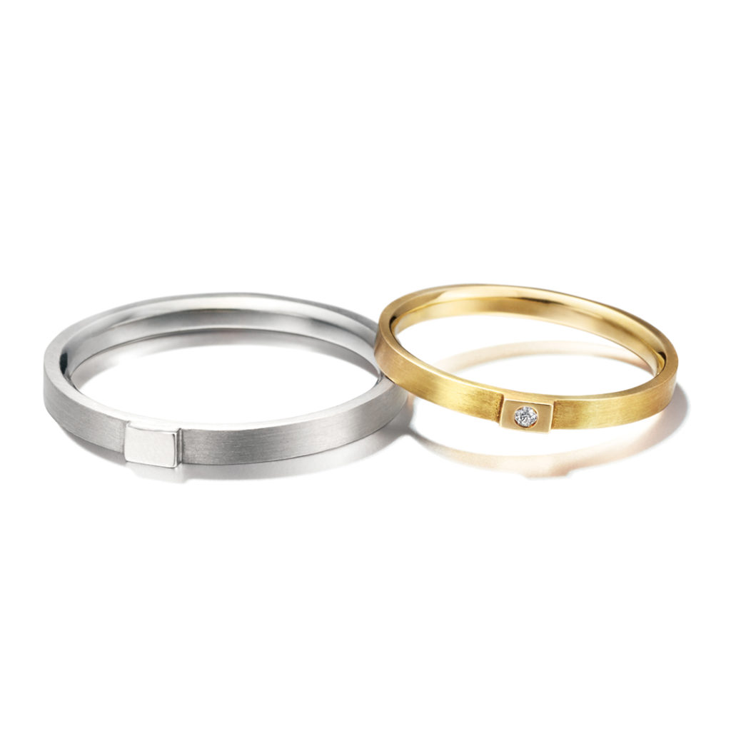 chigo 結婚指輪 シンプル ストレート イエローゴールド ホワイトゴールド