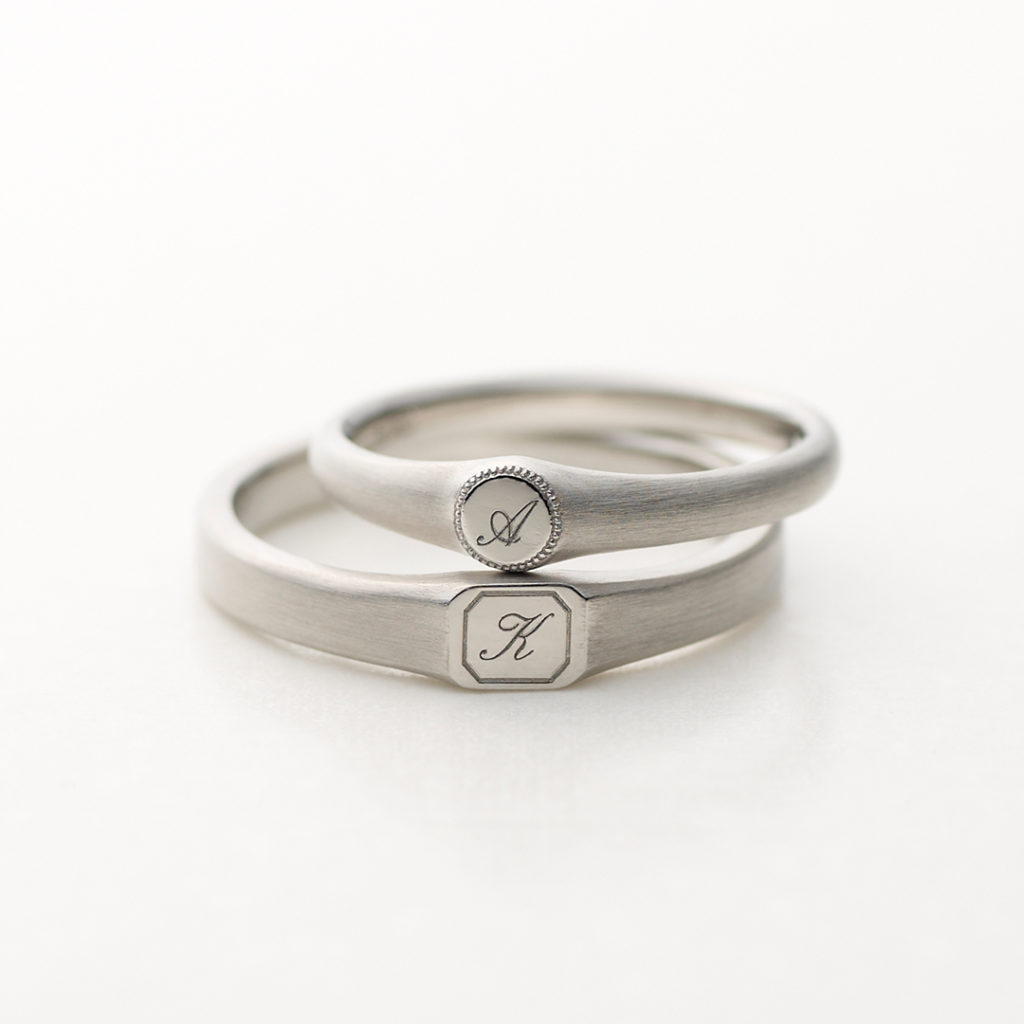 LOFTE 結婚指輪 シンプル アンティーク 個性派 ストレート プラチナ