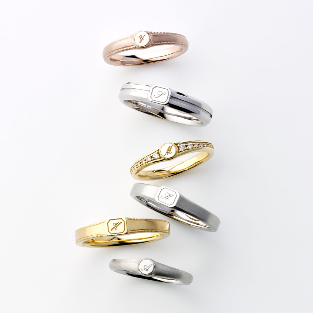 LOFTE 結婚指輪 シンプル アンティーク 個性派 ストレート プラチナ イエローゴールド ピンクゴールド