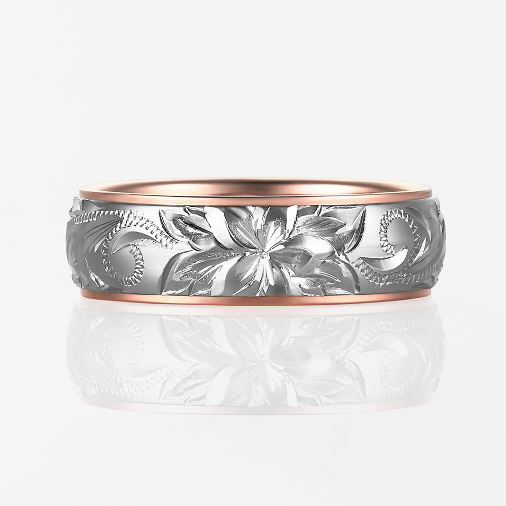 Lala Mauloa-Twotone Barrel- 結婚指輪 シンプル 個性派 ストレート 幅広 コンビ