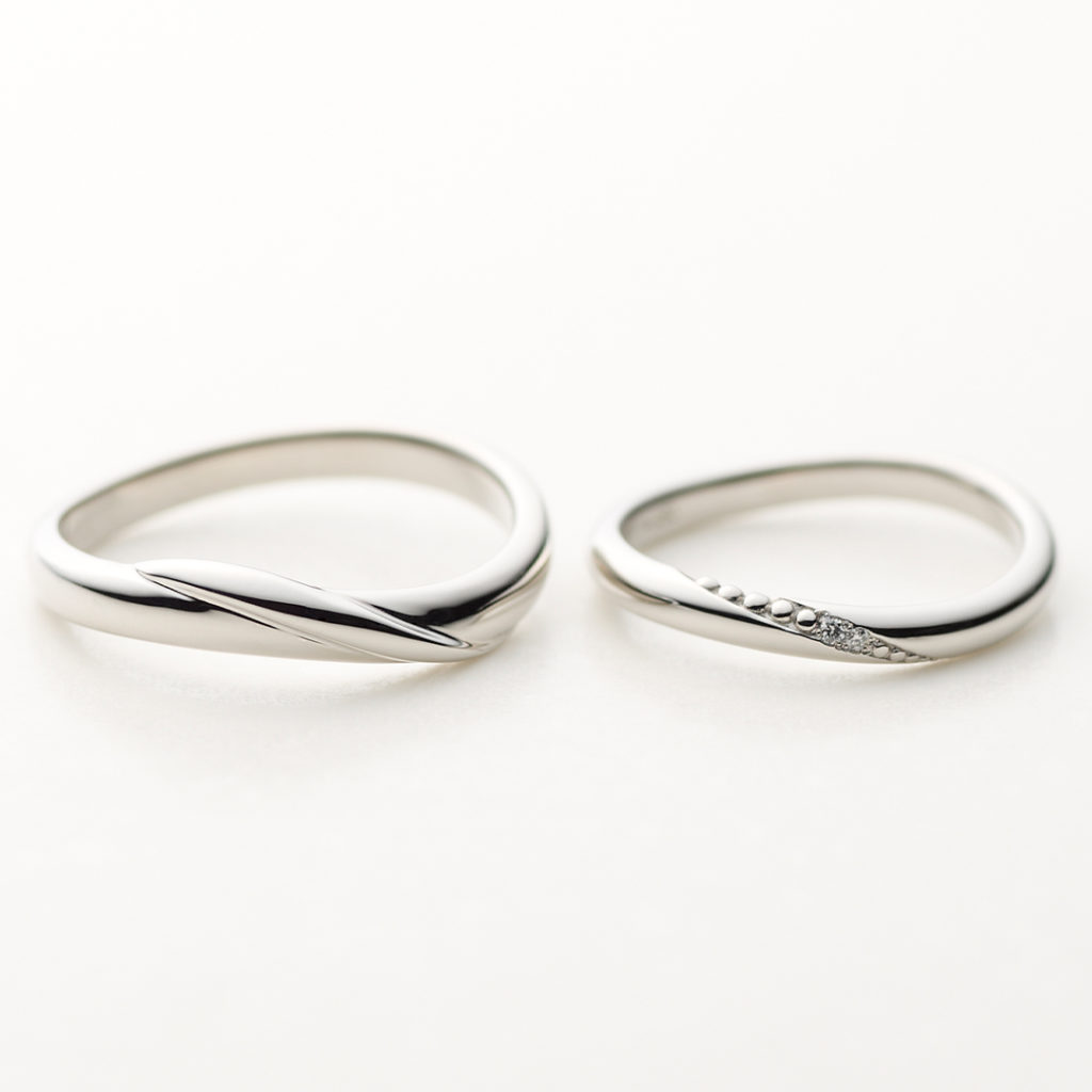 METEOR 結婚指輪 シンプル アンティーク S字(ウェーブ) プラチナ