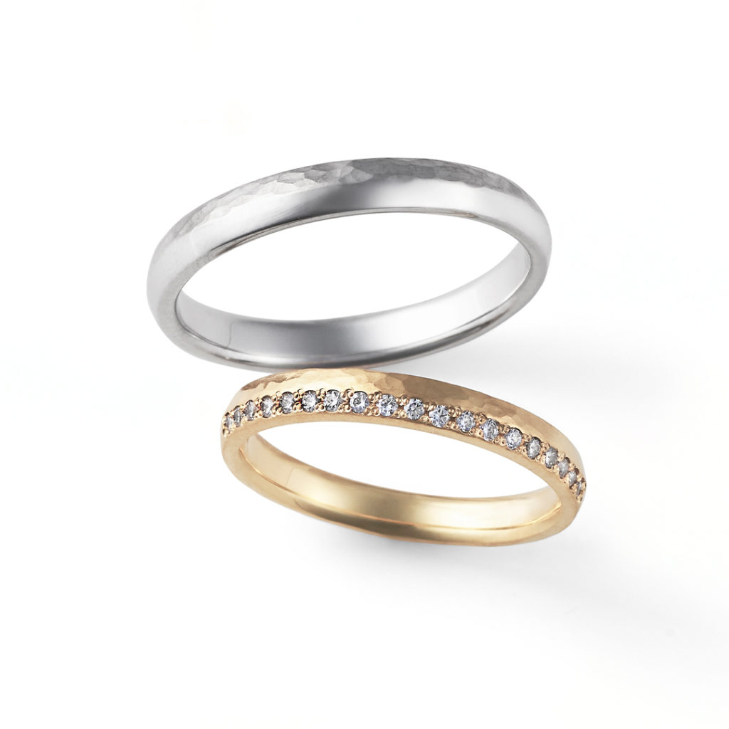 Moon Light 結婚指輪 シンプル キュート 個性派 ストレート プラチナ イエローゴールド