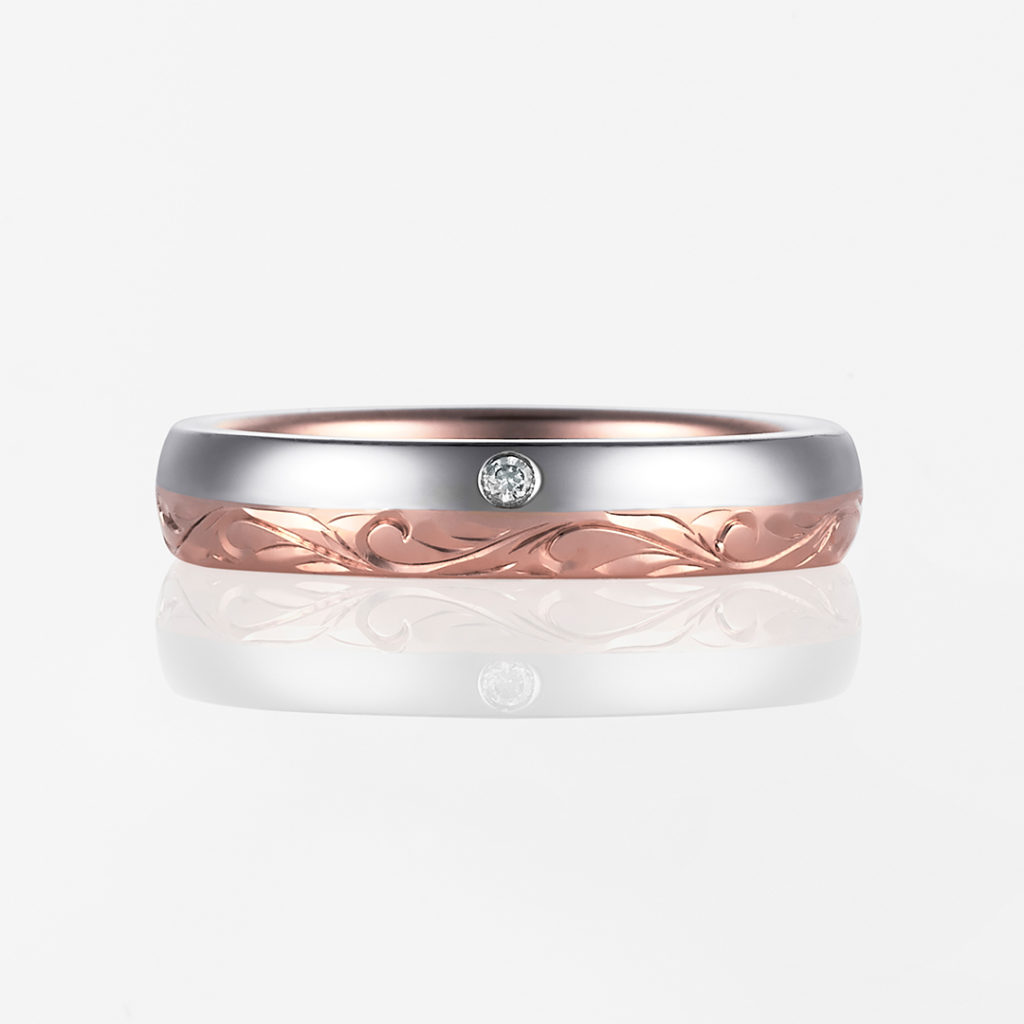 Nalu-Combination Barrel- 結婚指輪 シンプル 個性派 ストレート コンビ