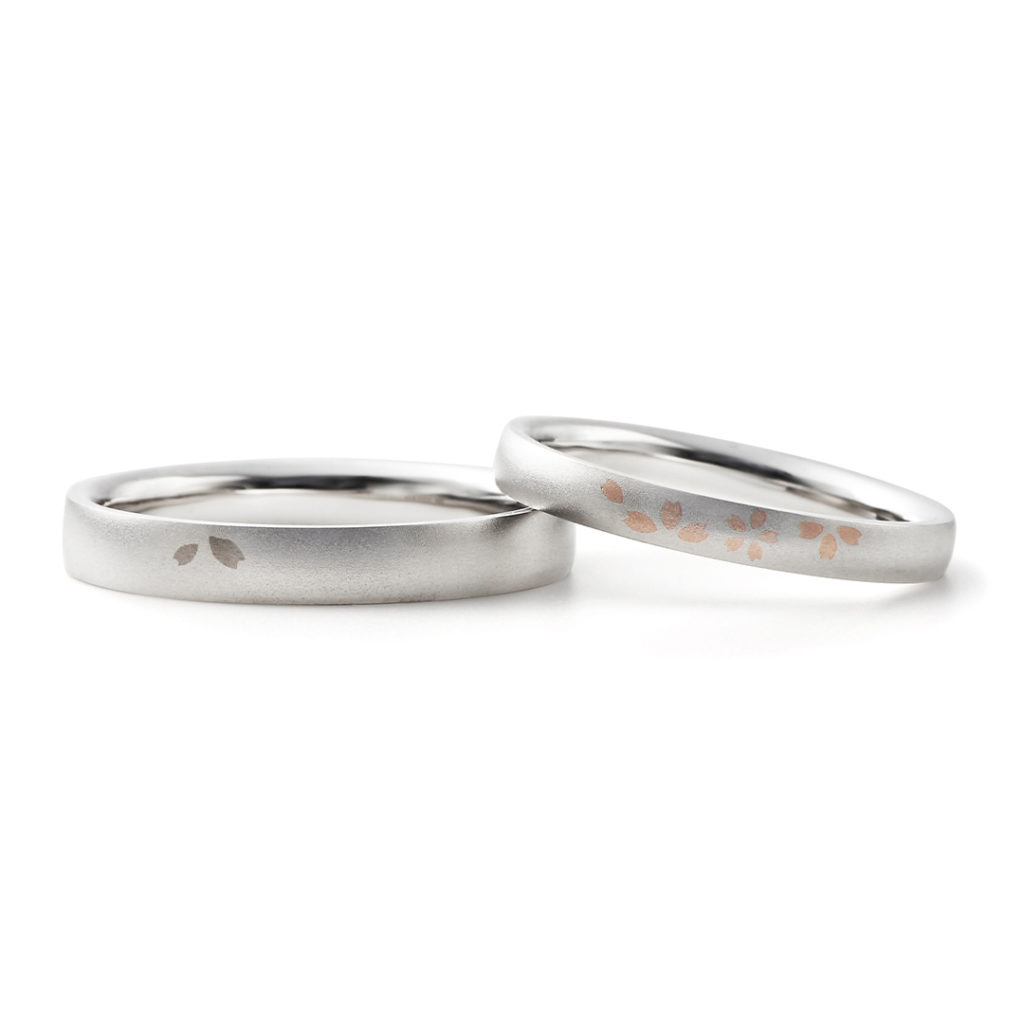 OUKA 結婚指輪 シンプル 個性派 ストレート プラチナ コンビ