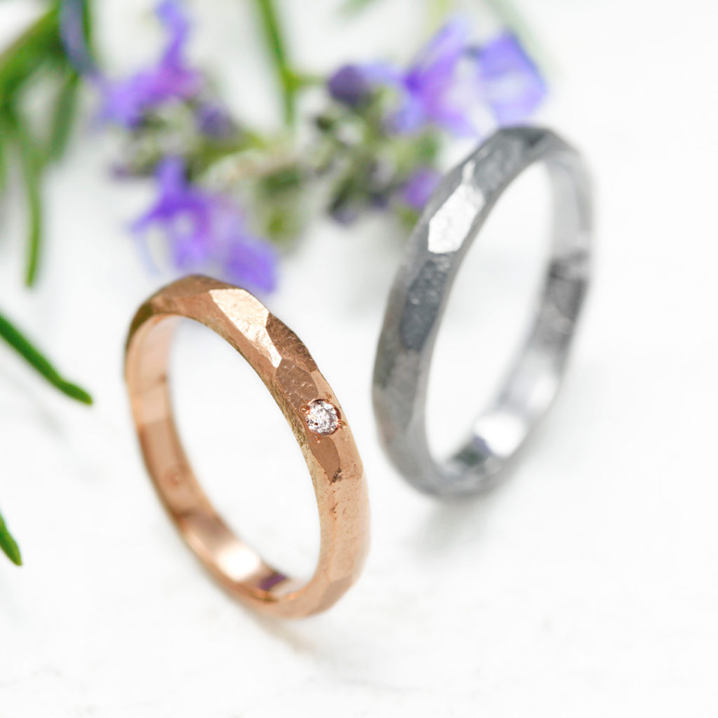 ULU 結婚指輪 シンプル 個性派 ストレート イエローゴールド ホワイトゴールド