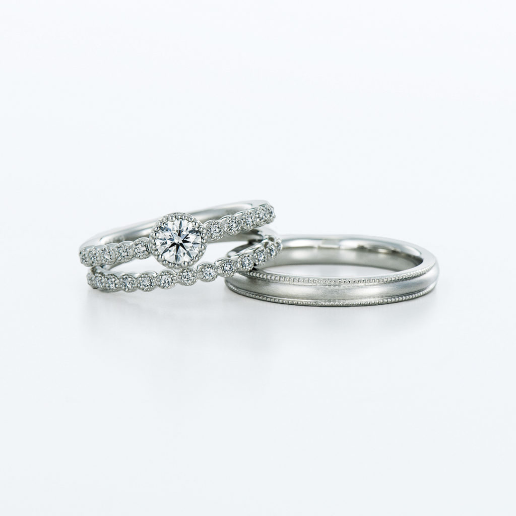 Vesta 結婚指輪 セットリング シンプル エレガント キュート ストレート プラチナ