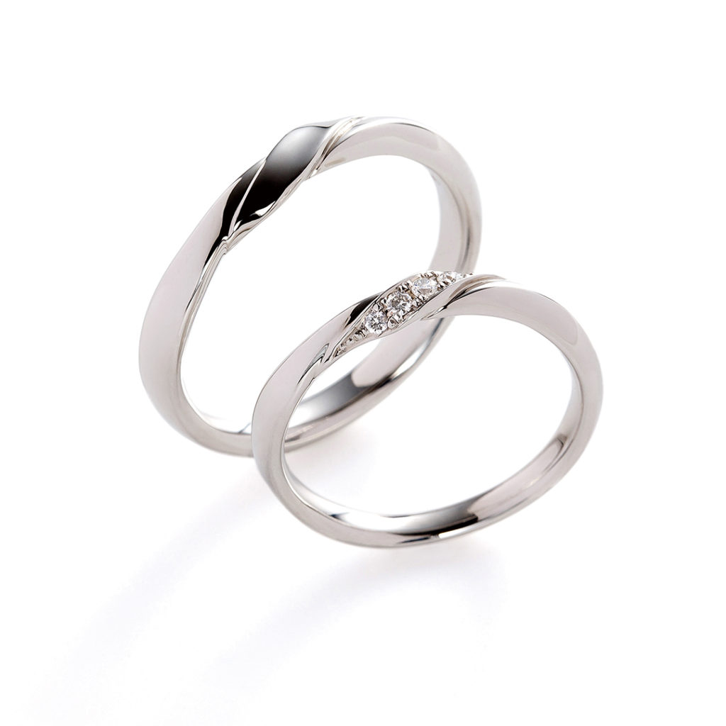 aria 結婚指輪 シンプル S字(ウェーブ) プラチナ