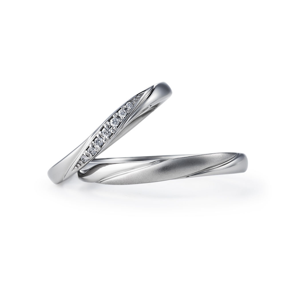 ARIADO 結婚指輪 シンプル エレガント S字(ウェーブ) プラチナ