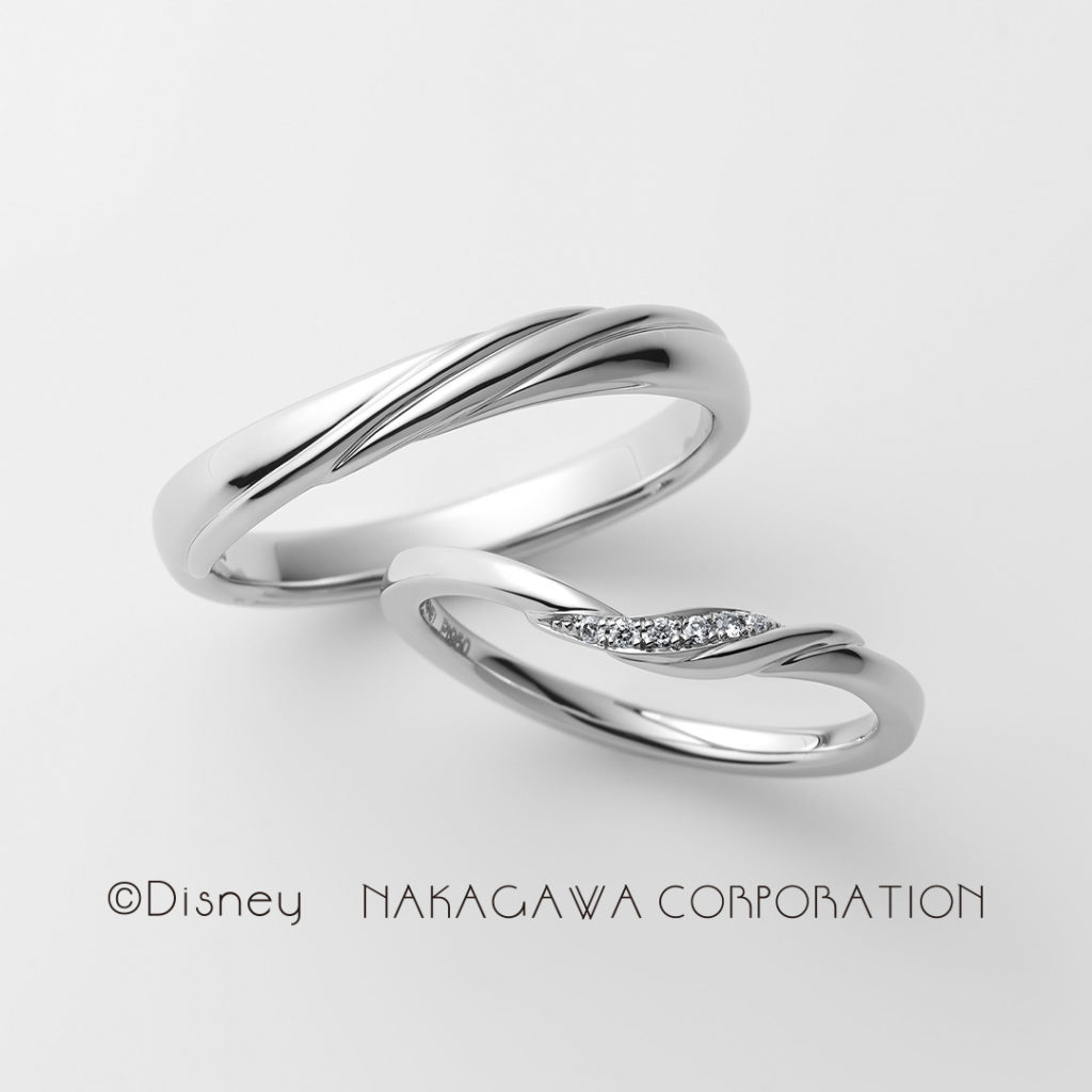 V字 ウェーブ デザインの結婚指輪 マリッジリング ブランド多数のビジュピコブライダル