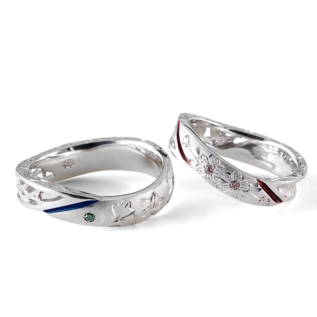 ShokaⅢ -匠花Ⅲ- Kikyo Sakura -桔梗・桜- の結婚指輪 | ビジュピコ