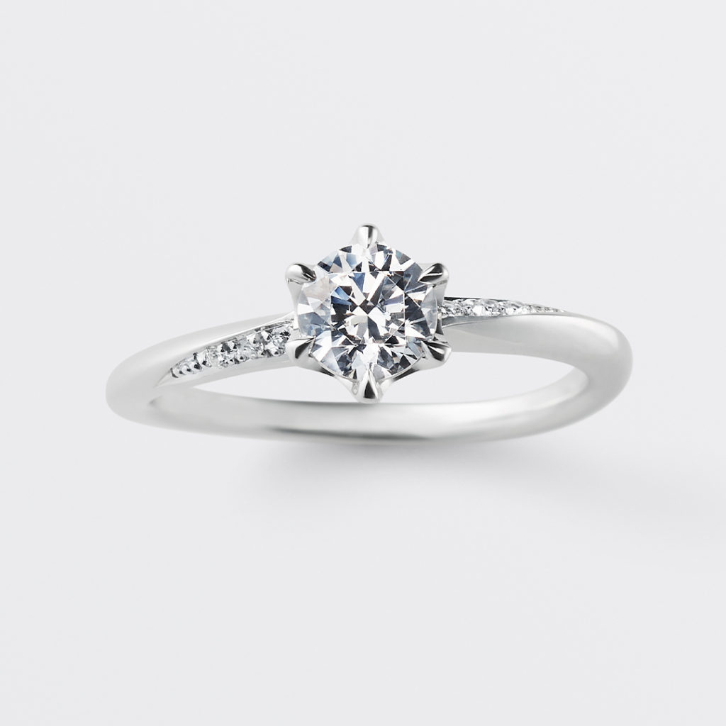bonheur 婚約指輪 シンプル エレガント S字(ウェーブ) プラチナ