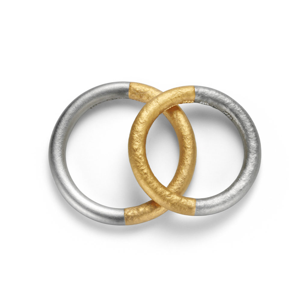 NIESSING SYMBOLON 結婚指輪 シンプル 個性派 ストレート プラチナ イエローゴールド