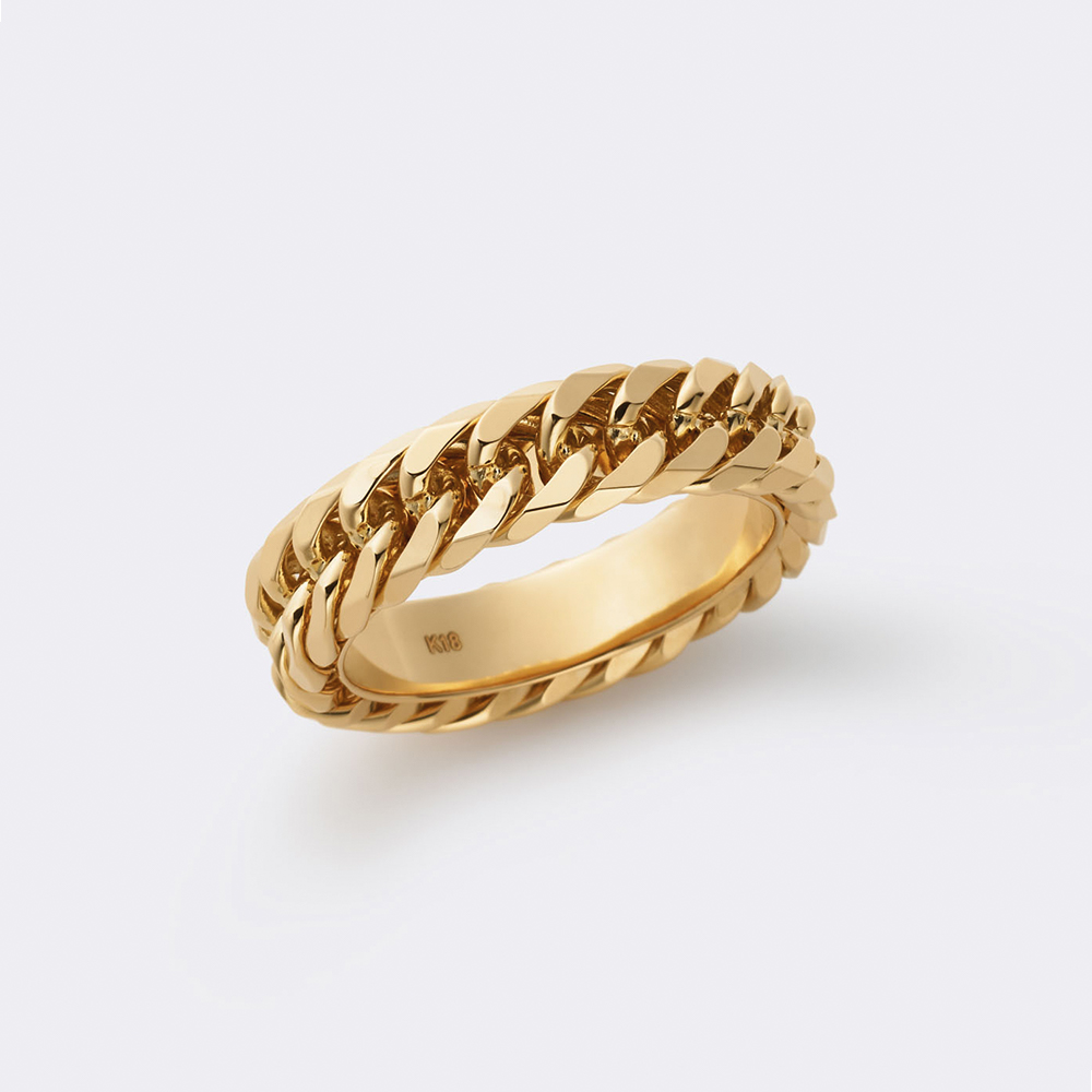 喜平リング 結婚指輪 個性派 ストレート 幅広 イエローゴールド