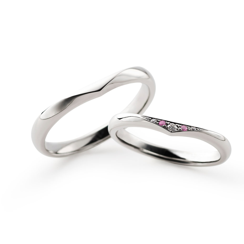 Love 結婚指輪 シンプル キュート ストレート S字(ウェーブ) プラチナ